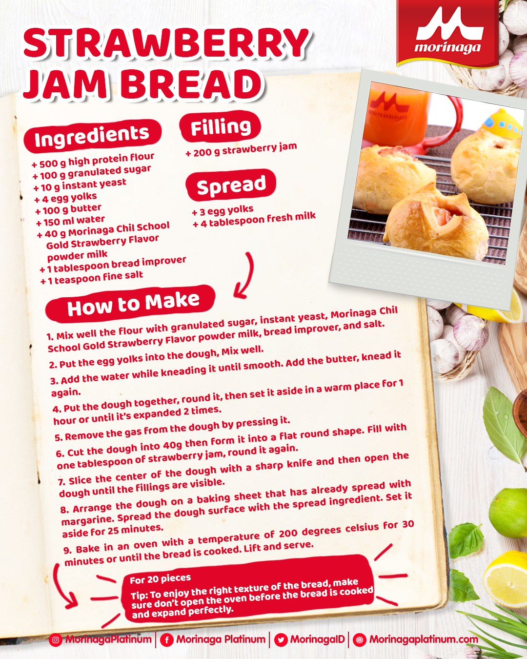 Appetizing Strawberry Jam Bread Recipe